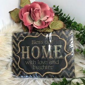 Bless Our Home Small Canvas Wall Hanging New